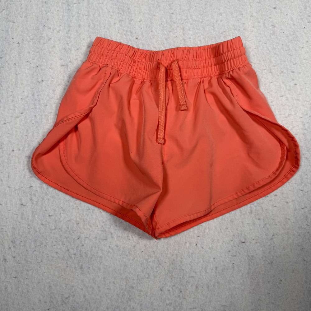 90 Degree by Reflex Girls Lightstreme Running Shorts Coral Orange S 7-8